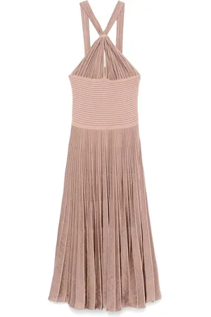 ANTONINO VALENTI Kjole, Dame, Lyserød, XS, Beige Ribstrikket Keyhole Kjole