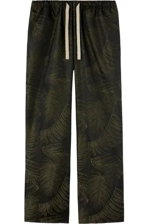 Palm Angels Bukser, Herre, Flerfarvet, M, Grøn Elastisk Snøret Taljeshorts