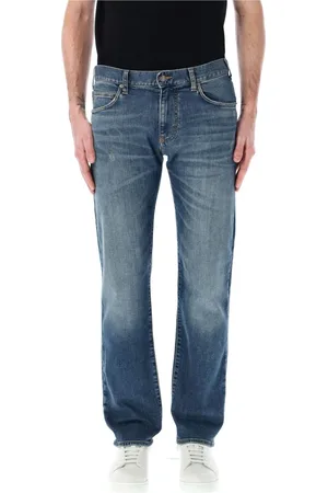 Emporio Armani Jeans, Herre, Blå, W32, Bomuld, Blå Vintage Regular Fit Jeans