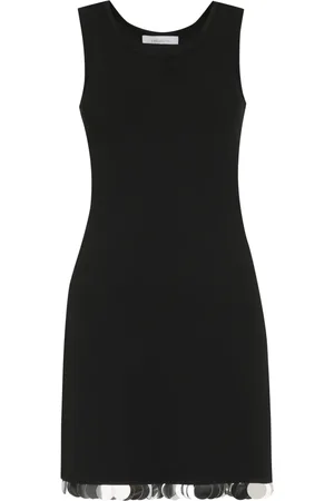Paco rabanne Kjole, Dame, Sort, M, Pailetter, Pailletbesat Viskose Minikjole