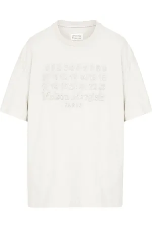 Maison Margiela Top, Herre, Hvid, S, Bomuld, Hvid T-shirt med broderet logo