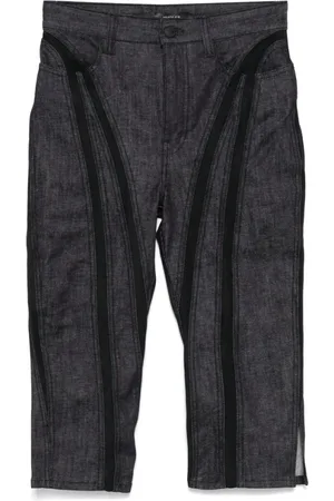 MUGLER Jeans, Dame, Sort, W28 L29, Sort Jeans med Logo Patch