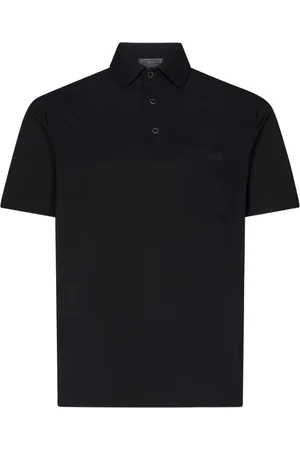 HERNO Top, Herre, Sort, XL, Bomuld, Sort Polo Skjorte Kortærmet Design