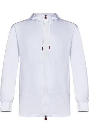 Kiton Sweathshirts & Hoodies, Herre, Hvid, M, Bomuld, Hvid Zip-Up Hættetrøje