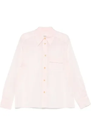 Khaite Bluser & Skjorter, Dame, Lyserød, S, Button-Up Skjorte med Klaplomme