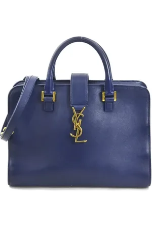 Saint Laurent Pre-owned, Dame, Blå, ONE SIZE, Uld, Pre-owned Laeder hndtasker