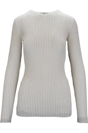 Elisabetta Franchi Strik, Dame, , L, Uld, Ribbet langærmet glitrende top