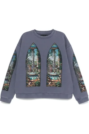 Who Decides War Sweathshirts & Hoodies, Herre, Blå, 2XL, Tyl, Indigo Grafisk Print Sweater