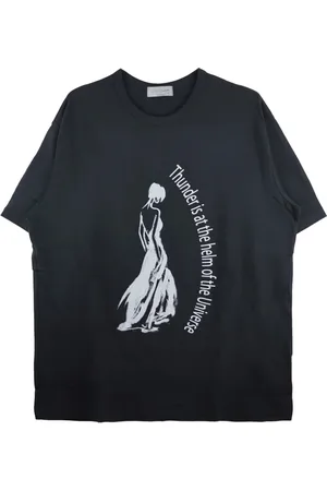 YOHJI YAMAMOTO Top, Herre, Sort, L, Sort Rund Hals Kortærmet T-shirt