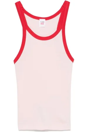 RE/DONE Top, Dame, Lyserød, XS, Lyserød Scoop Neck Racerback Tank Top