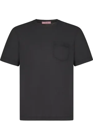 DRUMOHR Top, Herre, Sort, S, Bomuld, Sort T-shirt med brystlomme