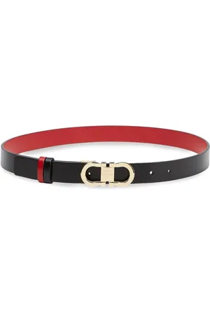 Salvatore Ferragamo Tilbehør, Dame, Sort, 95 CM, Læder, Two-tone Reversible Læderbælte