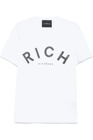 John Richmond Top, Herre, Hvid, M, Bomuld, Bianco T-shirt Stilfuld Pasform Bomuldsblanding