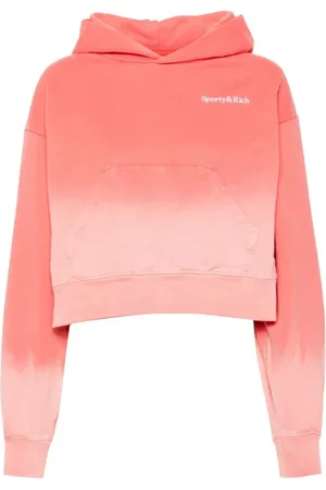 Sporty & Rich Sweathshirts & Hoodies, Dame, Lyserød, M, Bomuld, Hættetrøje med broderi