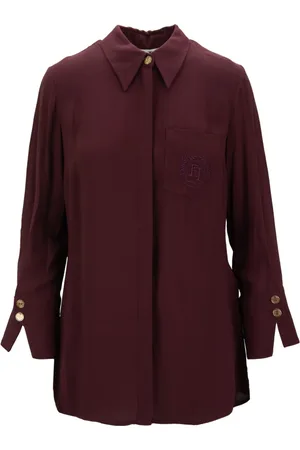 Elisabetta Franchi Bluser & Skjorter, Dame, Brun, M, Uld, Dame Knappet Bluse
