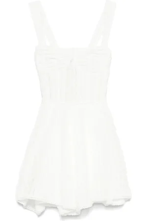 CHARO RUIZ IBIZA Kjole, Dame, Hvid, L, Hvid Peplum Hem Kjole