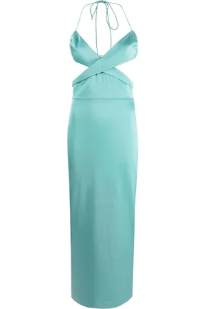 ALEX PERRY Kjole, Dame, Grøn, XS, Satin, Mossgrøn Satin Midi Kjole