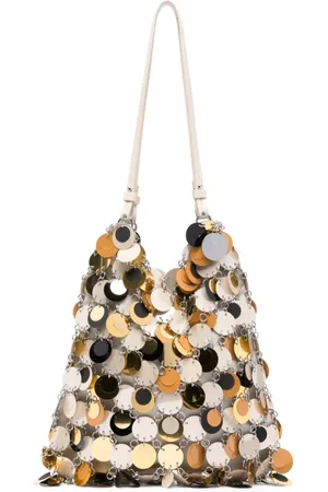 Paco rabanne Taske, Dame, Grå, ONE SIZE, Uld, Sølv Skuldertaske Elegant Stil