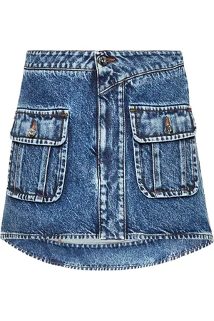 J.W.Anderson Nederdel, Dame, Blå, 2XS, Denim, Indigo Denim Nederdel Buet Hem