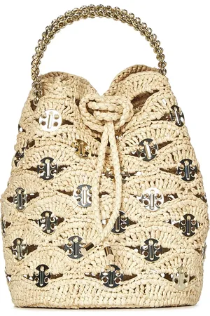 Paco rabanne Taske, Dame, , ONE SIZE, Uld, Raffia Bucket Taske Skulderrem