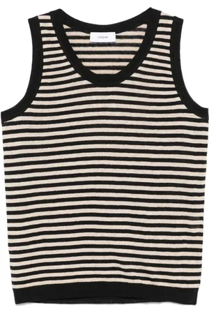 LARDINI Top, Herre, , M, Sort Ærmeløs Scoop Neck T-shirt