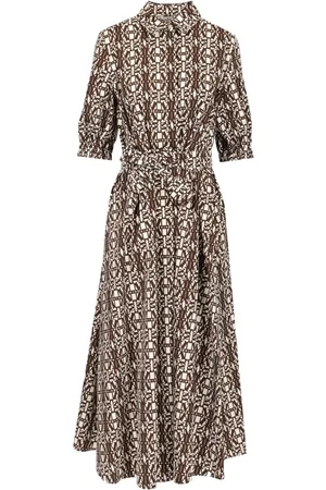 Max Mara Kjole, Dame, Brun, S, Print Skjortekjole
