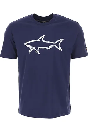 Paul & Shark Top, Herre, Blå, 2XL, Bomuld, Bomulds T-shirt