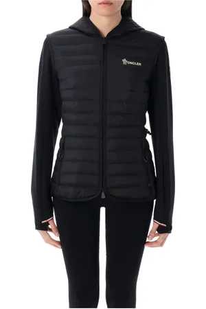 Moncler Jakke, Dame, Sort, M, Bomuld, Sort Strikvarer Lynlås Hættetrøje Ss25