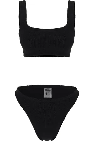Hunza G Badetøj, Dame, Sort, ONE SIZE, Uld, Xandra Bikini M Crinkle