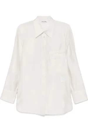 Low Classic Bluser & Skjorter, Dame, Hvid, M, Beige Skjorte med Knappelukning og Lomme