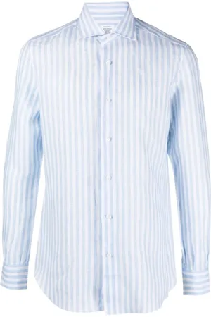 MAZZARELLI Skjorte, Herre, Blå, 3XL, Uld, Formal Bluser