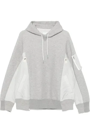SACAI Sweathshirts & Hoodies, Herre, Grå, L, Lys Grå Hættetrøje med Lynlåslomme