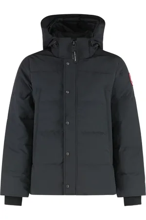 Canada Goose Jakke, Herre, Sort, M, Bomuld, Hættet kort parka med dunpolstring