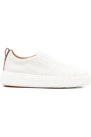 santoni Sko, Dame, Grå, 41 EU, Lysegrå Sneakers med Rund Tå