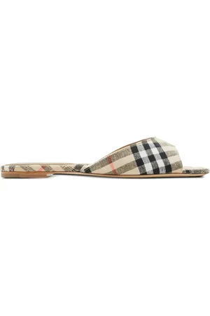Burberry Sko, Dame, Flerfarvet, 36 EU, Vintage Check Mønster Flade Sandaler