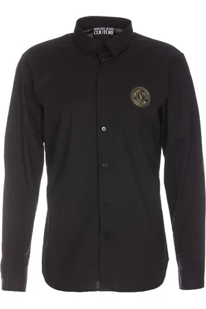 VERSACE Skjorte, Herre, Sort, XL, Bomuld, Sort Skjorte Opgradering til Afslappet Garderobe