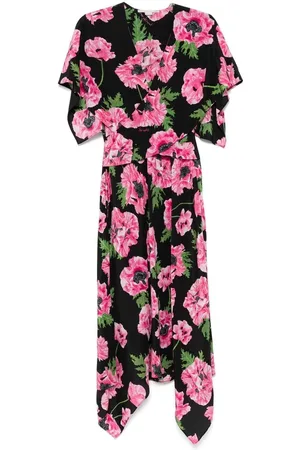 Stella McCartney Kjole, Dame, Flerfarvet, M, Sort kjole med lommer og kappeindsats