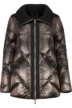 MOORER Jakke, Dame, Brun, XS, Uld, Ribstrikket Krave Dunjakke
