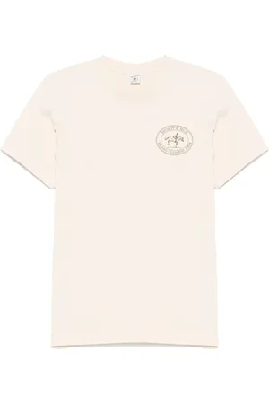 Sporty & Rich Top, Dame, , L, Ecru Crew Neck Kortærmet T-shirt