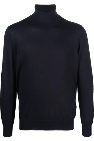 LA FILERIA Strik, Herre, Blå, 3XL, Cashmere, Midnight Roll Neck Sweater