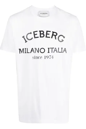 Iceberg Top, Herre, Hvid, M, Bomuld, Logo Print Crew Neck T-shirt