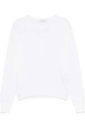 DRIES VAN NOTEN Sweathshirts & Hoodies, Herre, Hvid, L, Hvid Button-Up Sweater Lange Ærmer