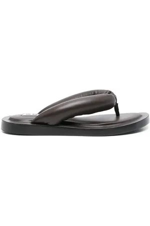 Jil Sander Sko, Dame, Brun, 39 EU, Læder, Brune læder sandaler med tårem
