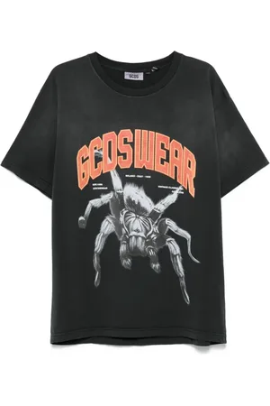 GCDS Top, Herre, Sort, S, Sort Crew Neck T-shirt
