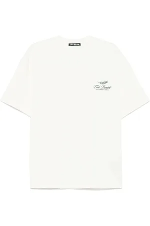 Cole Buxton Top, Herre, Hvid, S, Hvid Logo Broderet Crew Neck T-shirt