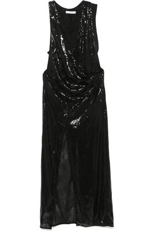 IRO Kjole, Dame, Sort, M, Sort Wrap Kjole Dyb V-Hals