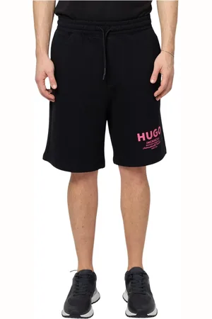 HUGO BOSS Shorts, Herre, Sort, M, Bomuld, Sort Bomuld Terry Shorts med Logo