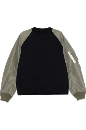 SACAI Sweathshirts & Hoodies, Herre, Blå, M, Navy Crew Neck Sweater
