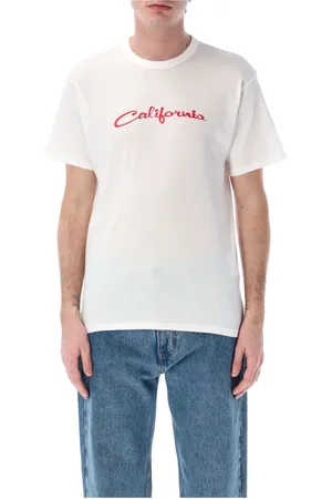 ERL Top, Herre, Hvid, L, Bomuld, Californisk Hvid T-shirt med Crewneck