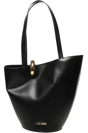 Jacquemus Taske, Dame, Sort, ONE SIZE, Uld, Sort Asymmetrisk Spandetaske med Håndtag